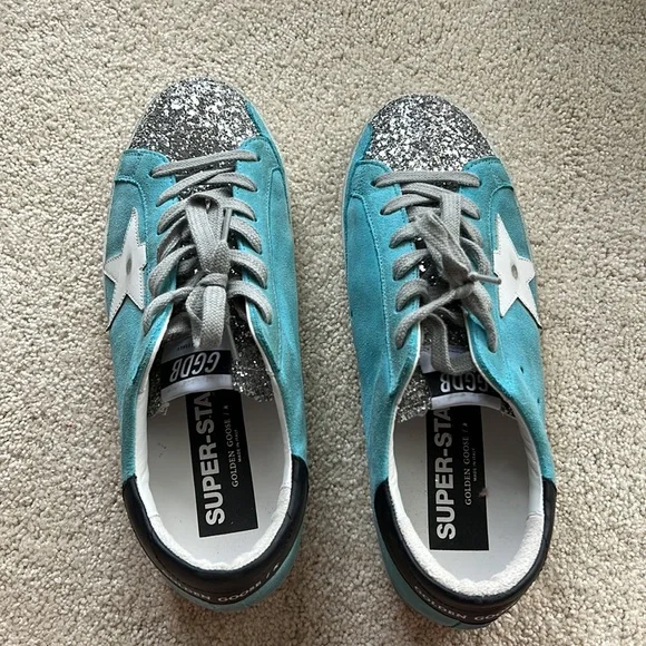 Golden Goose Blue and Silver Sneakers - Picture 3 of 6